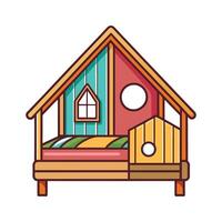 Treehouse-inspired bed frame vector
