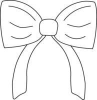 illustration of bow. Contour sketch ribbon. graphic line style vector