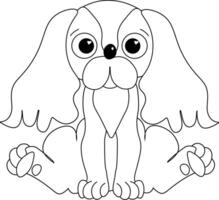 Dog cute character. graphic line illustration of funny cartoon in trendy flat style. Isolated on white transparent background. china new year, coloring book vector