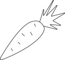 graphic line carrot illustration for coloring book. on transparent background vector