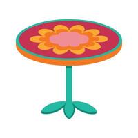 Stylish round flower-shaped table vector
