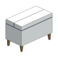 Rectangular storage ottoman with lid vector