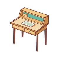 Creative compact writing desk with corkboard vector