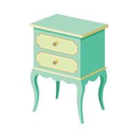 Creative bedside table with scalloped edge vector