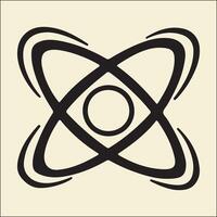 Atom Icon Silhouette, Science, Physics vector