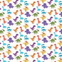 a pattern with colorful dinosaurs on it vector