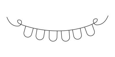 Minimalist design of a decorative garland with simple line art elements vector