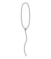 Simple outline of a balloon with a long ribbon suitable for various design purposes vector