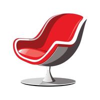 Chic futuristic lounge chair featuring chrome base vector