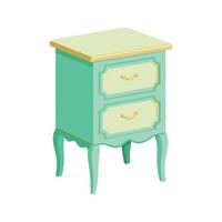 Elegant bedside table featuring scalloped edge vector