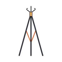 Creative coat rack with tripod design vector