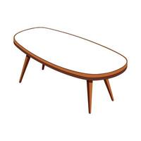 Creative coffee table with kidney shape vector