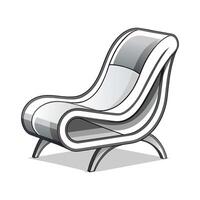 Futuristic lounge chair with smooth curves vector