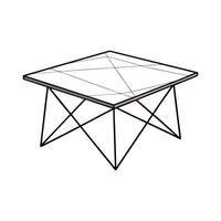 Geometric coffee table with marble top vector