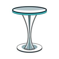 Chic pedestal table featuring sleek glass top vector