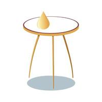 Stylish whimsical side table with teardrop shape vector