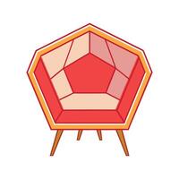 Creative lounge chair with geometric hexagonal frame vector