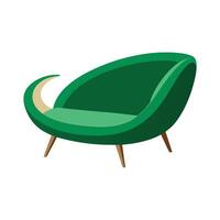 Crescent shaped sofa with smooth lines design vector