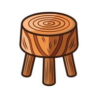 Stool shaped like a log vector