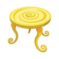 Stylish round table with whimsical spiral legs vector