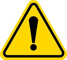 Attention icon sign with exclamation mark symbol. Warning danger, precaution, alert icon vector