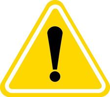 Yellow warning, attention icon. Alert, danger, exclamation symbol sign design. Isolated on white background vector
