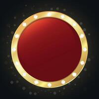Golden Red Button, Crystals, Lable, Emblem, Frame vector