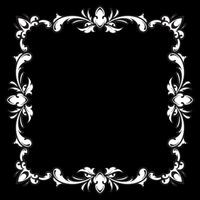 Vintage frame with ornament, isolated on black background. vector