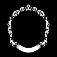 Vintage frame with ornament, isolated on black background vector