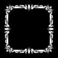 art frame with ornament, isolated on black background. vector