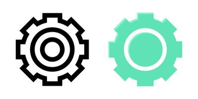 Gear icon black and colored striped illustration vector