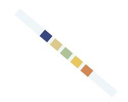 Ketone test, paper strip with colored squares for testing acetone levels vector