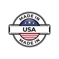 Made in USA label icon emblem isolated on white background vector