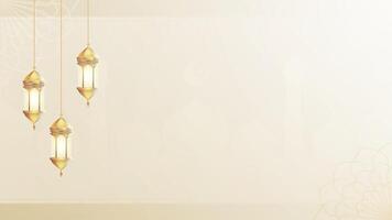 Simple Elegant Soft Toned Horizontal Background Design with Ornamental Decorations On Beige and Gold Color Scheme vector