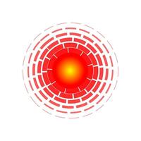 Red circle indicating pain location. Sore spot symbol for body discomfort. Ache area icon used in pain relief ads. Abstract target marking hurt region. Medical sign element vector