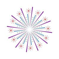 Firework flare with vibrant spark rays. Colorful outburst icon featuring sunlight circle design. Abstract burst graphic for explosion inspired artwork on white background vector
