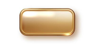 Golden blank banner realistic. Metallic gold palette with place for inscriptions isolated. Realistic 3D design. vector