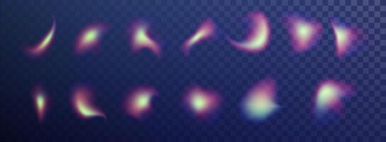 Hologram aura shape. Y2k soft gradient texture isolated set. Spot multicolored brush strokes, colorful gradient. Cyber neon trendy element vector