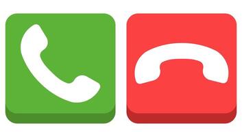 Phone call and end button icon isolated on white background vector