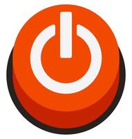 Flat icon of power switch button isolated on white background. vector