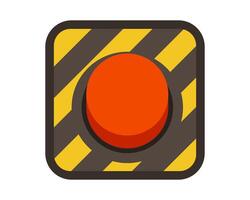 Emergency push button isolated on white background. vector