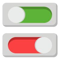 On Off toggle switch buttons isolated on white background. vector