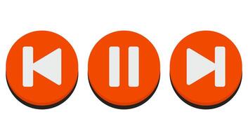 Set of play buttons icons isolated on white background. vector