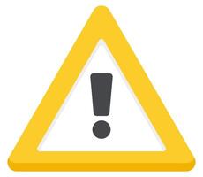 Exclamation mark flat icon isolated on white background. vector