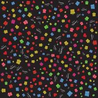Velentine's Day background with seamless pattern gifts boxes icon isolated in black vector