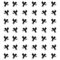cupid icon with seamless pattern suit for Velentine's Day background isolated in white vector