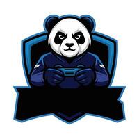 A panda mascot holding a joystick, ready to game vector