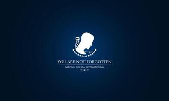 National POW MIA Recognition Day Design Background Illustration with you are not forgotten text vector