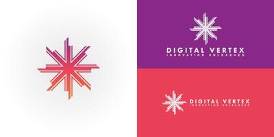 dynamic logo design features a stylized starburst symbol composed of intersecting lines, evoking a sense of connectivity, innovation, and energy. This logo is perfect for the technology company logo. vector