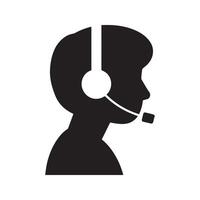 silhouette of a person with a headset or microphone vector